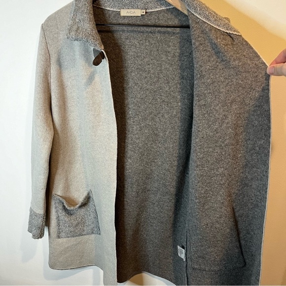 Women’s | A IDA Italian Wool Blend Gray Cardigan | Medium - Picture 4 of 8